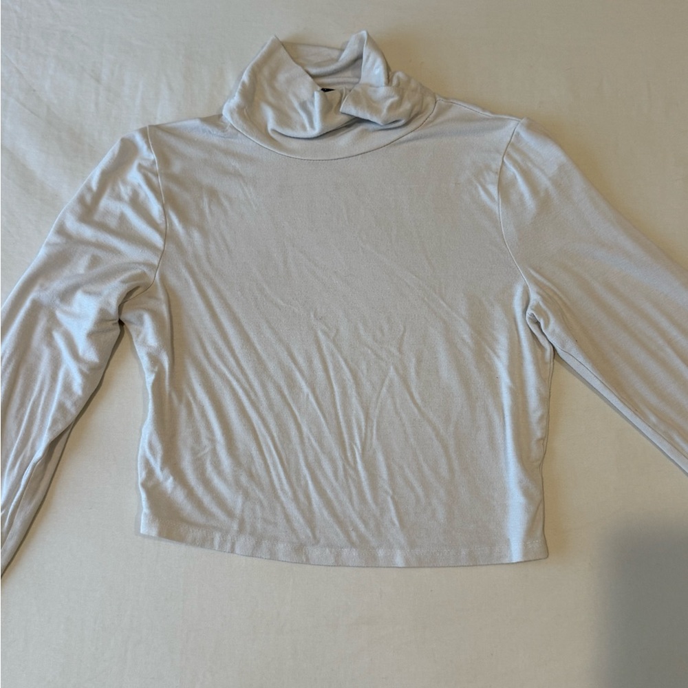 Chic Cream Turtleneck Crop Top